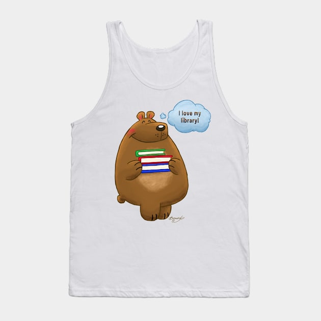 I Love My Library Ready To Read Bear! Tank Top by ErinKantBarnard